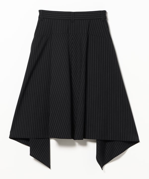 08sircus / Wool stripe layered skirt