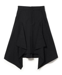 08sircus / Wool stripe layered skirt