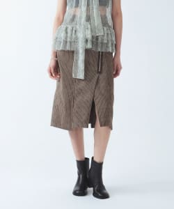 コーデュロイ アシンメトリー ジップ スカート