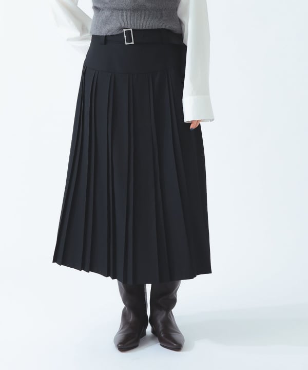 チェック プリーツ ミディ スカート Model：H172 B73 W57 H88　Size：1