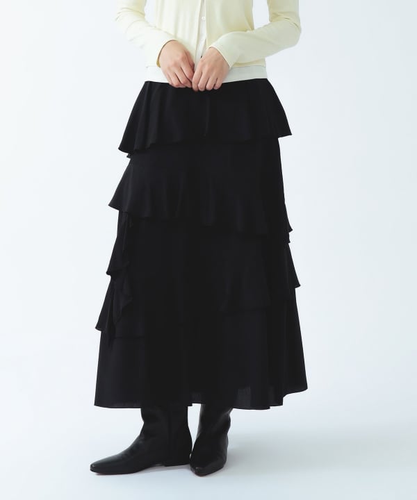 アシメ ラッフル ティアード スカート Model：H175 B80 W58 H90　Size：1