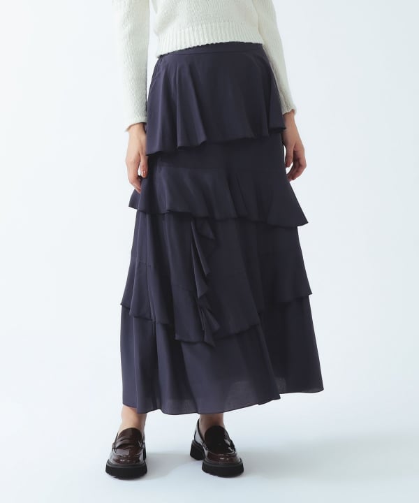 アシメ ラッフル ティアード スカート Model：H175 B80 W58 H90　Size：1