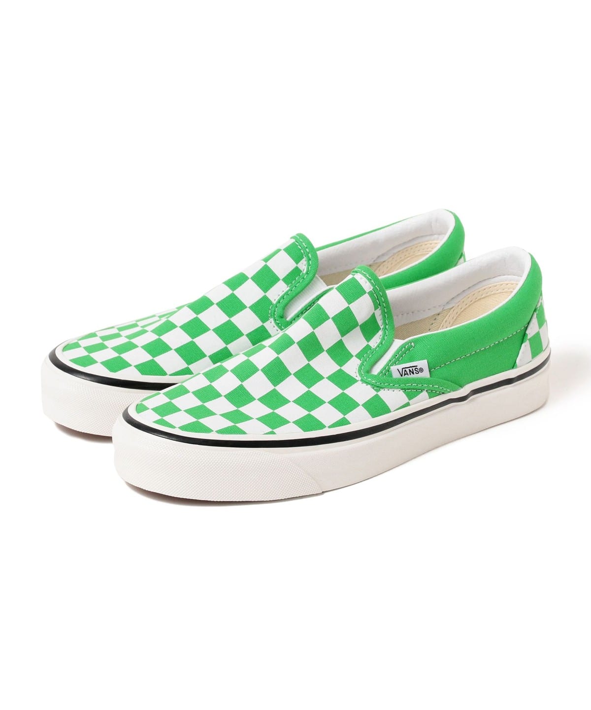 Vans green shop slip on shoes