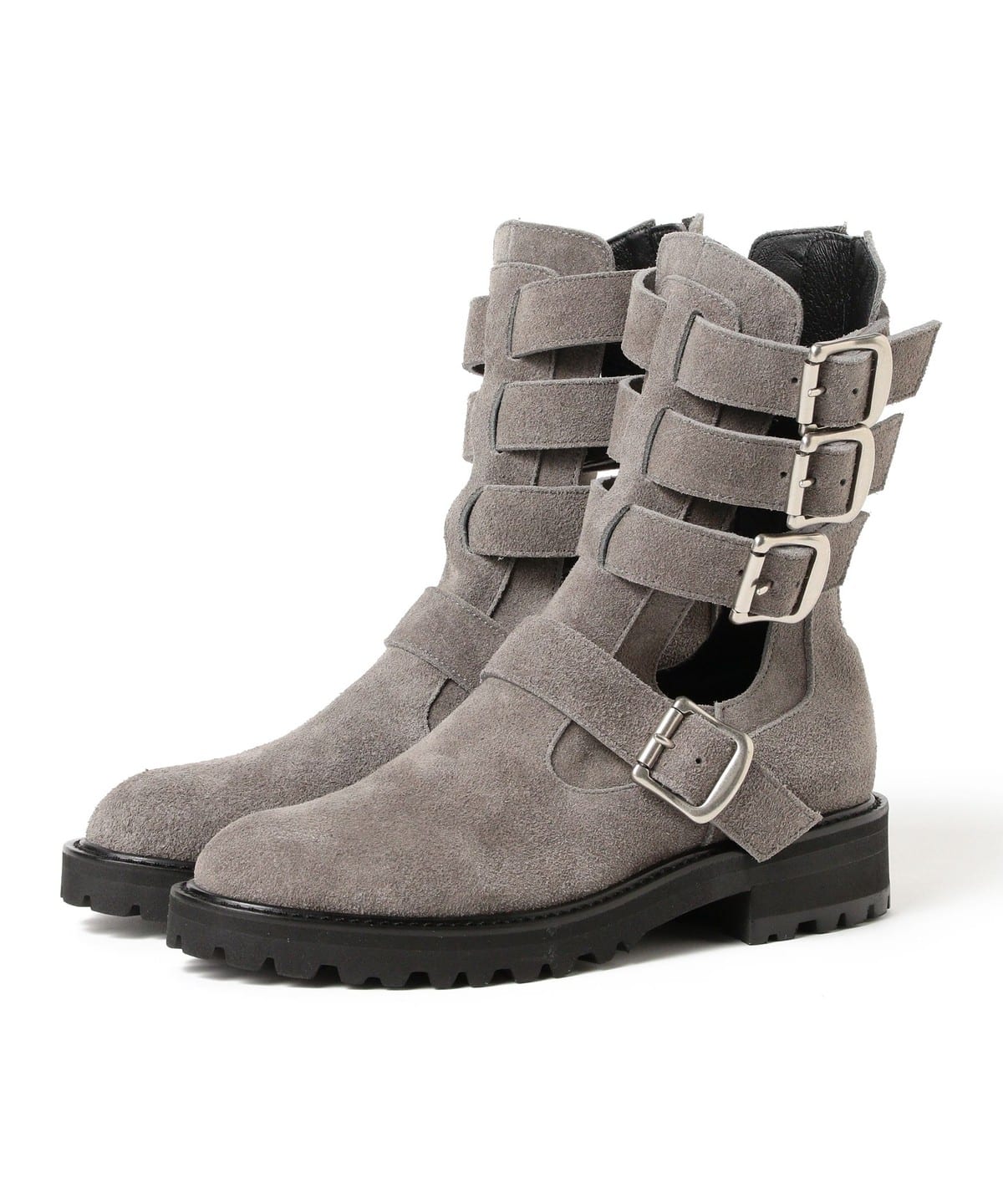 ベルト付き ブーツ シューズ WOMEN GREY 23 ベルト付き ブーツ シューズ WOMEN GREY 23
