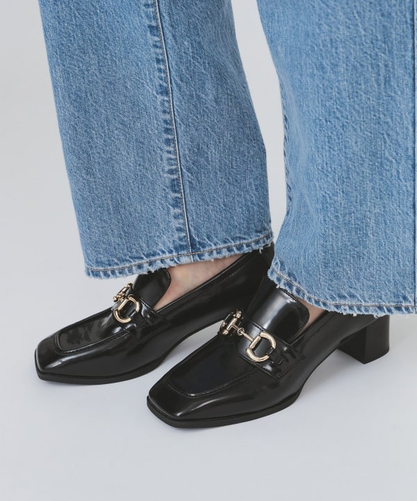 Ray BEAMS（レイ ビームス）スタック ヒール ビット ローファー