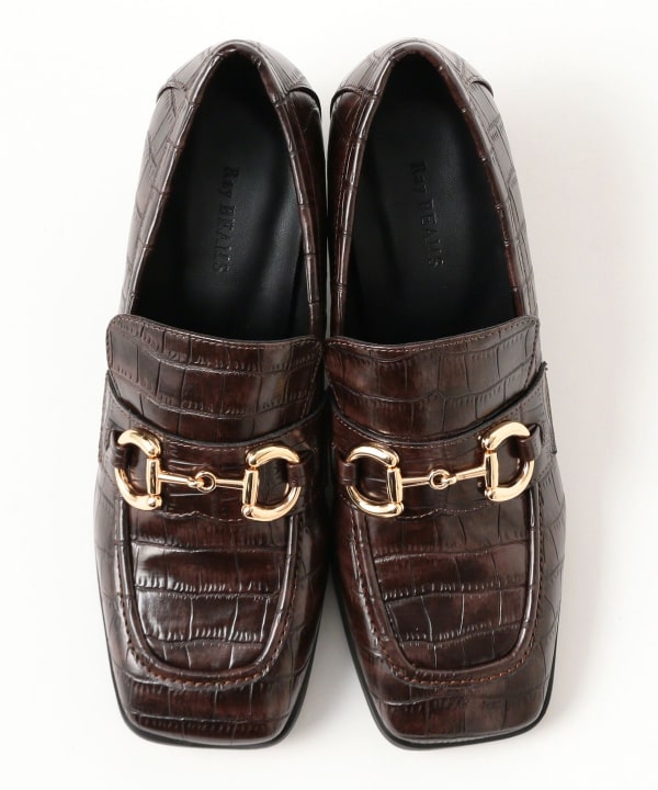 Ray BEAMS（レイ ビームス）スタック ヒール ビット ローファー