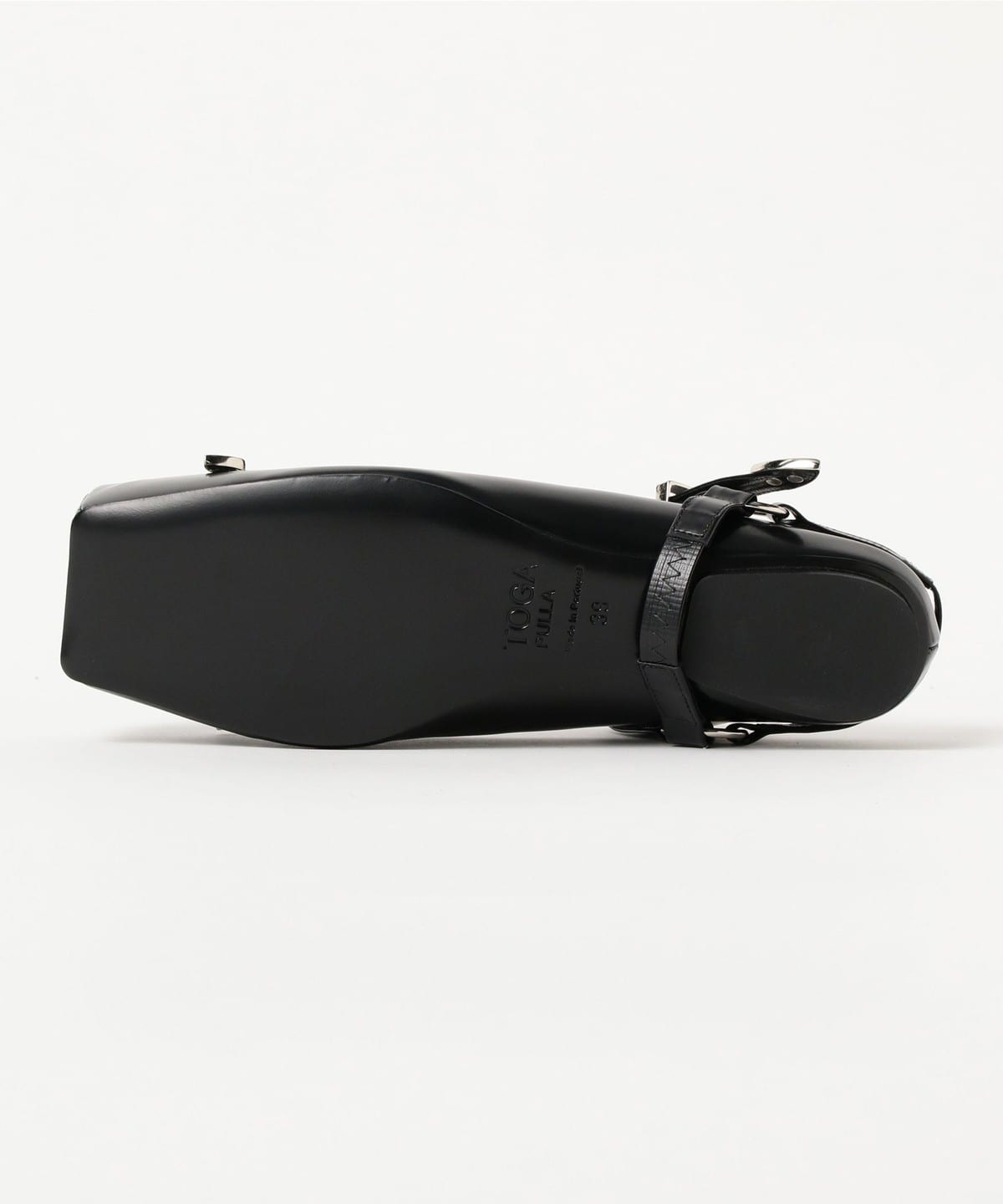 Ray BEAMS Ray BEAMS TOGA PULLA / SQUARE TOE STRAP BALLET (Leather