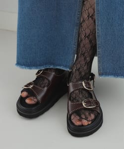 MOHI / 女裝 雙重皮帶 星型裝飾 涼鞋