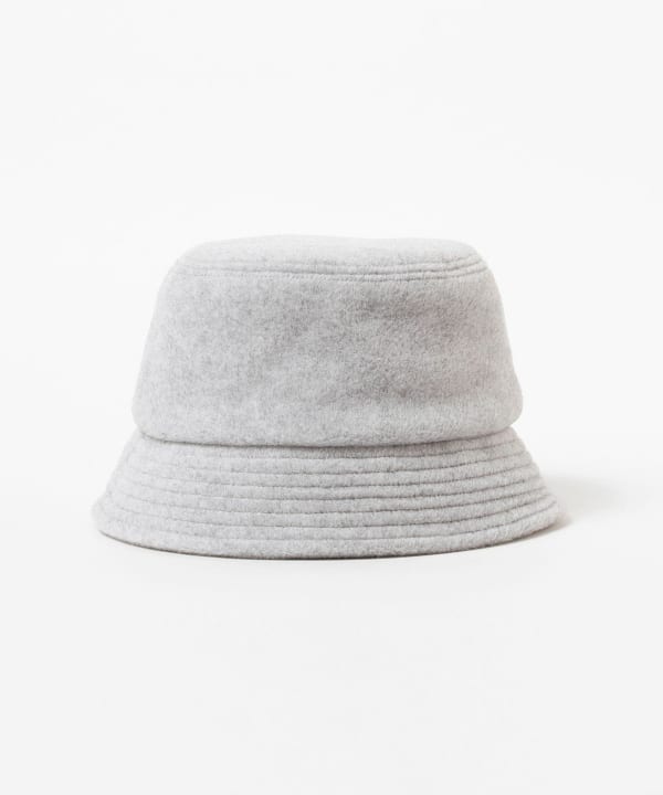rajabrooke グレー バケットハット rajabrooke グレー バケットハット フェイクレザーロゴバケット
