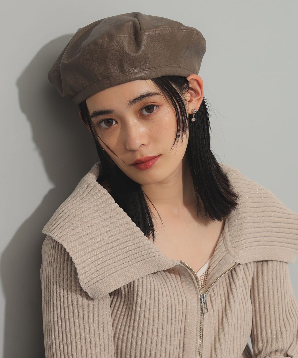 Ray BEAMS Ray BEAMS Leather Beret (Hats, Hunting Caps