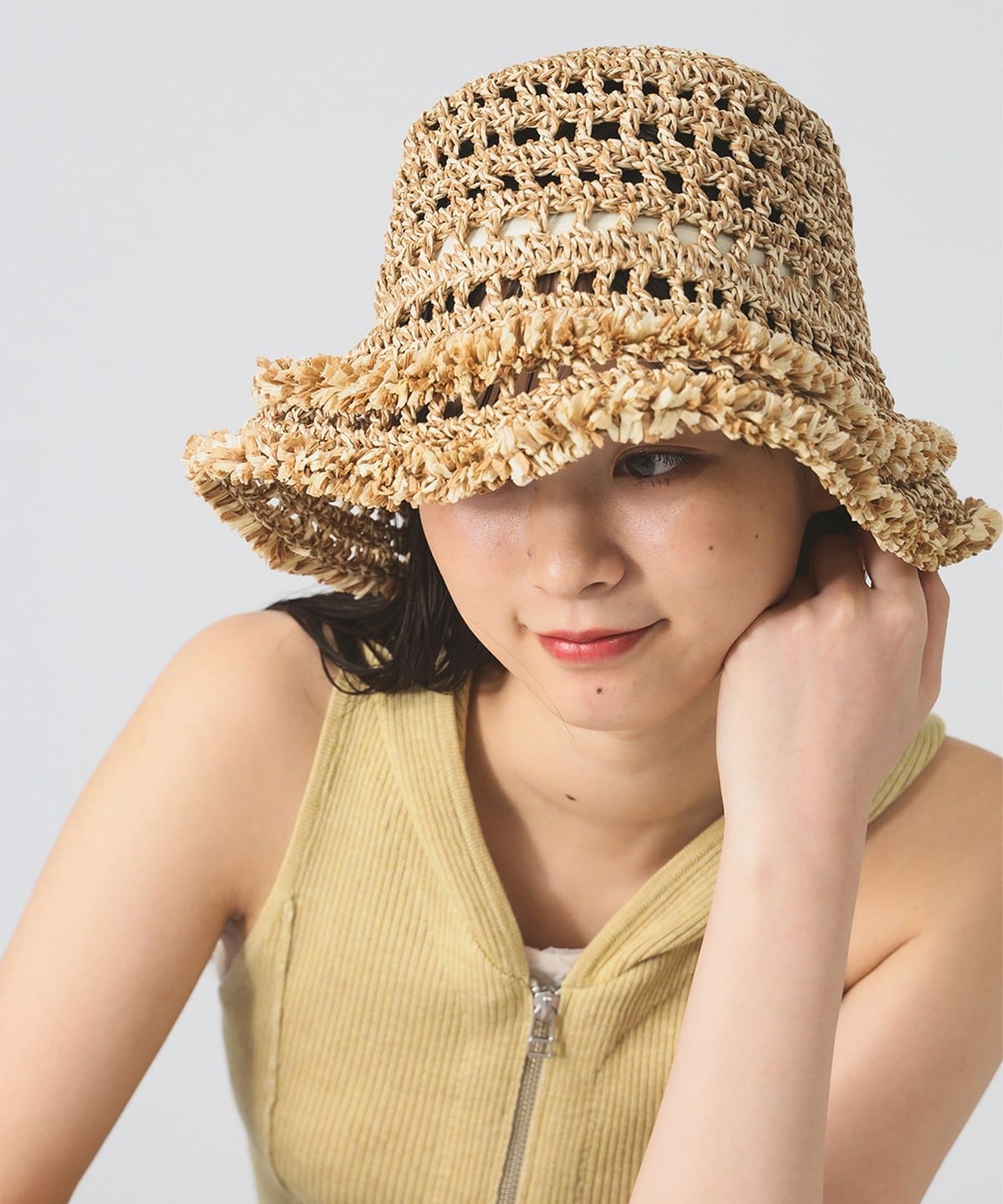 【別注】Casselini キャセリーニ / ぺーパー フリンジ ハット 帽子 WOMEN NATURAL MIX ONE SIZE 【別注】Casselini キャセリーニ / ぺーパー フリンジ ハット 帽子 WOMEN NATURAL MIX ONE SIZE