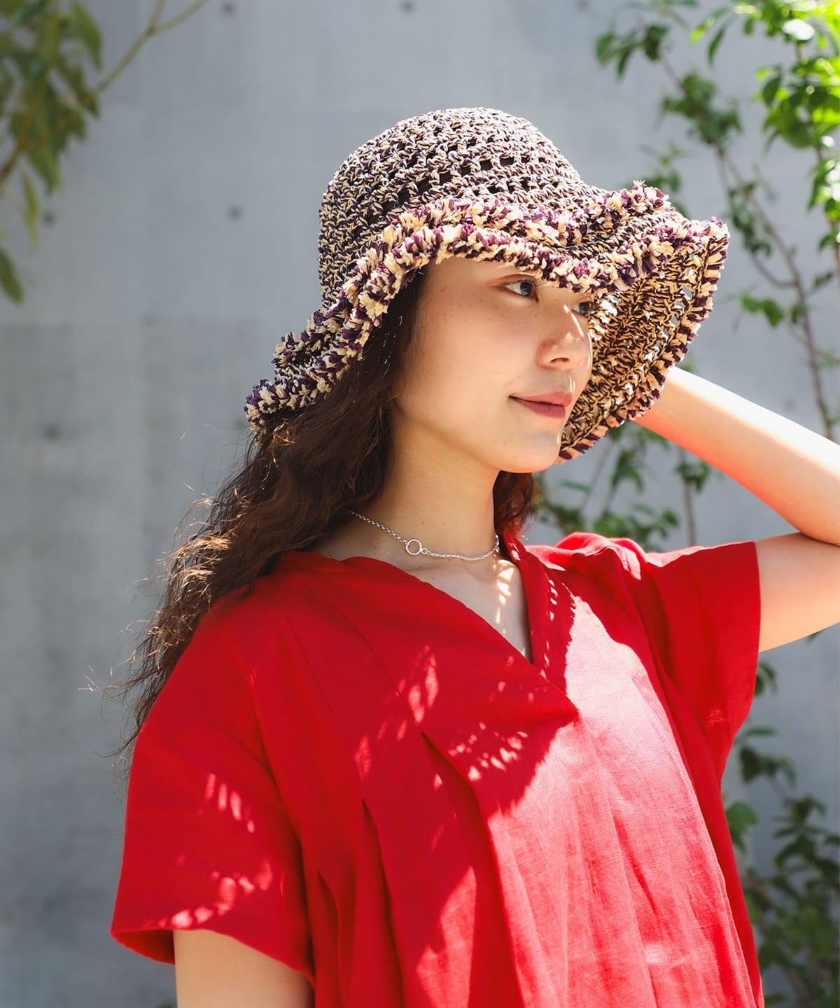【別注】Casselini キャセリーニ / ぺーパー フリンジ ハット 帽子 WOMEN PURPLE MIX ONE SIZE 【別注】Casselini キャセリーニ / ぺーパー フリンジ ハット 帽子 WOMEN PURPLE MIX ONE SIZE
