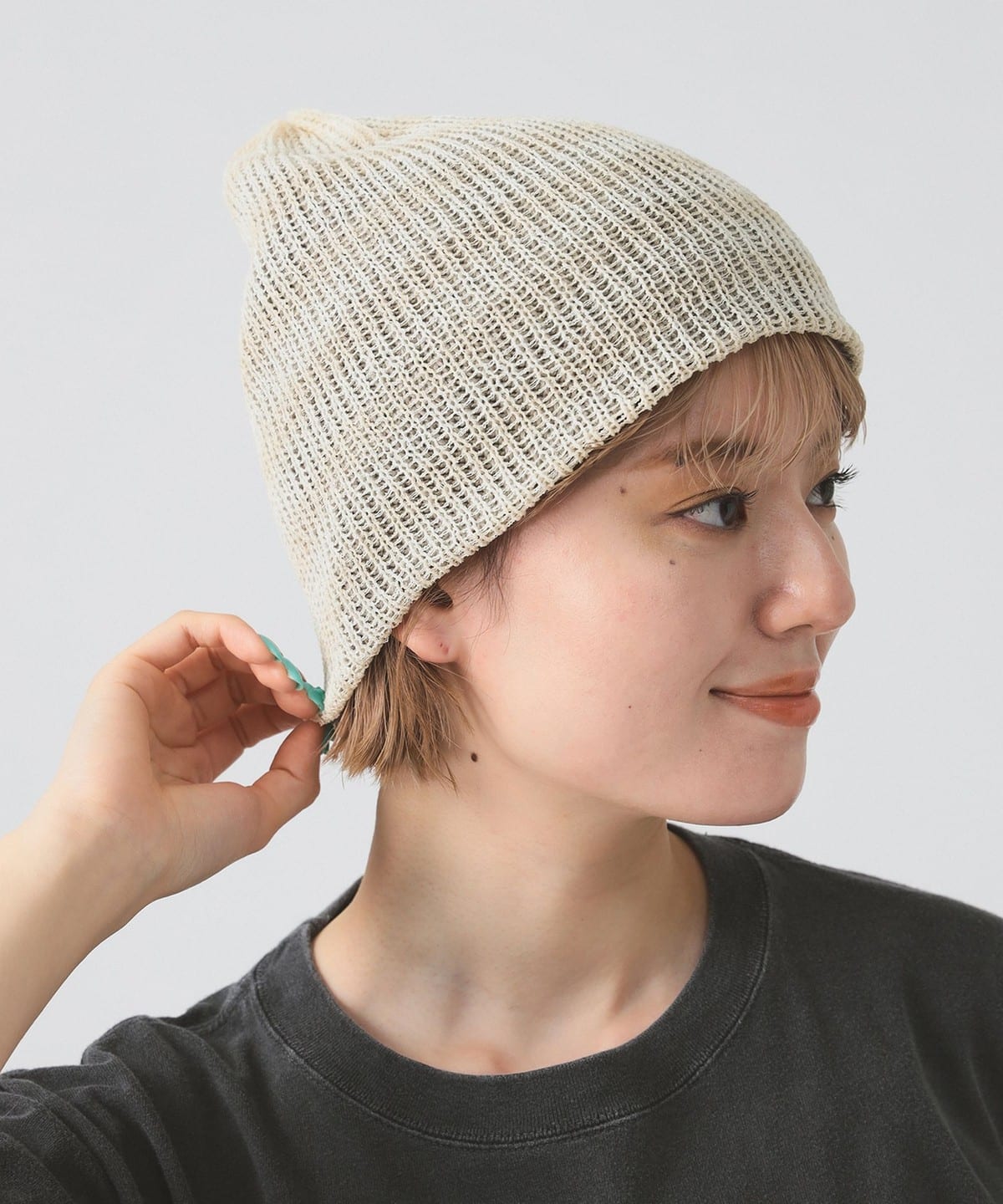 RACAL ラカル / Lace Knitting Stripe Beanie 帽子 WOMEN BEIGE ONE SIZE RACAL ラカル / Lace Knitting Stripe Beanie 帽子 WOMEN BEIGE ONE SIZE