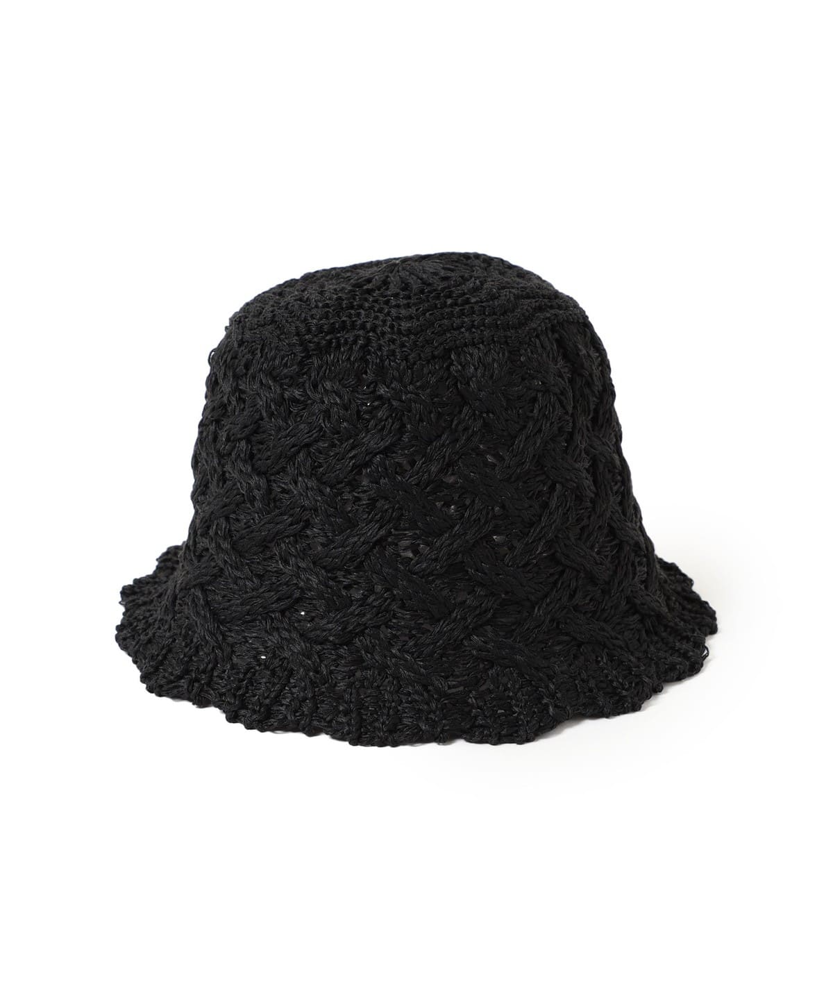 フリル 編み サーモ ハット 帽子 WOMEN BLACK ONE SIZE フリル 編み サーモ ハット 帽子 WOMEN BLACK ONE SIZE