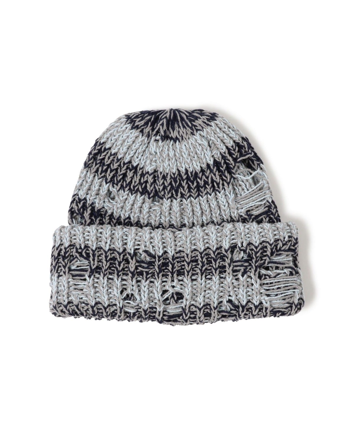 RACAL ラカル / Low Gauge Damage Knit Cap 帽子 WOMEN Navy×Light. Blue ONE SIZE RACAL ラカル / Low Gauge Damage Knit Cap 帽子 WOMEN Navy×Light. Blue ONE SIZE