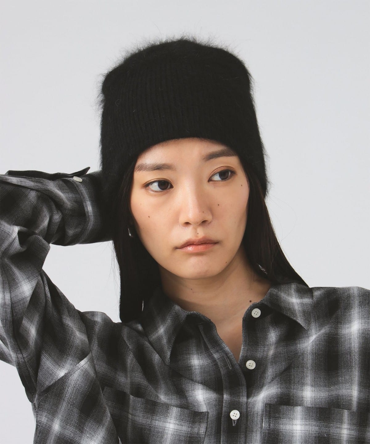 アンゴラ混 ビーニー 帽子 WOMEN BLACK ONE SIZE アンゴラ混 ビーニー 帽子 WOMEN BLACK ONE SIZE