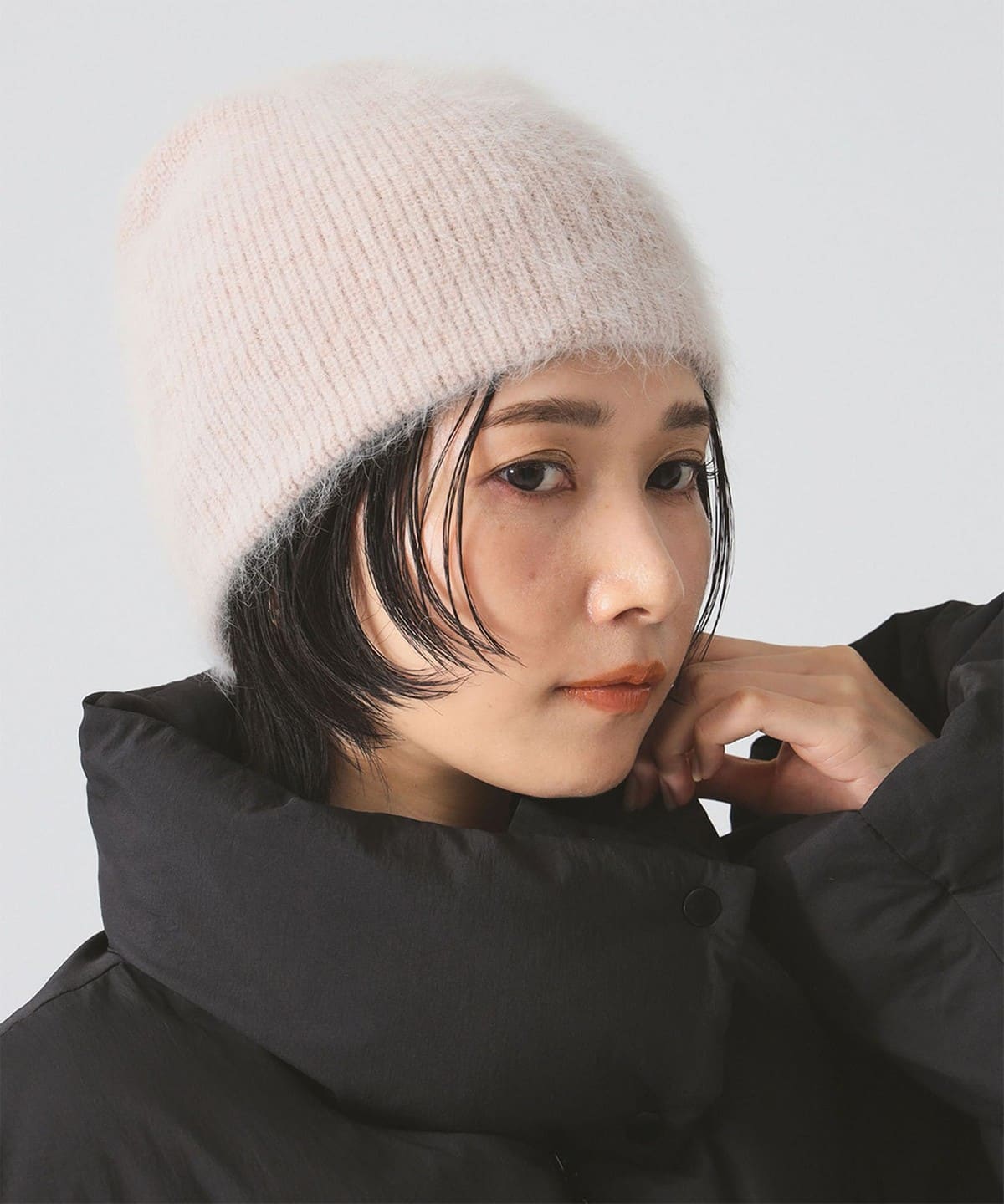 アンゴラ混 ビーニー 帽子 WOMEN BEIGE ONE SIZE アンゴラ混 ビーニー 帽子 WOMEN BEIGE ONE SIZE