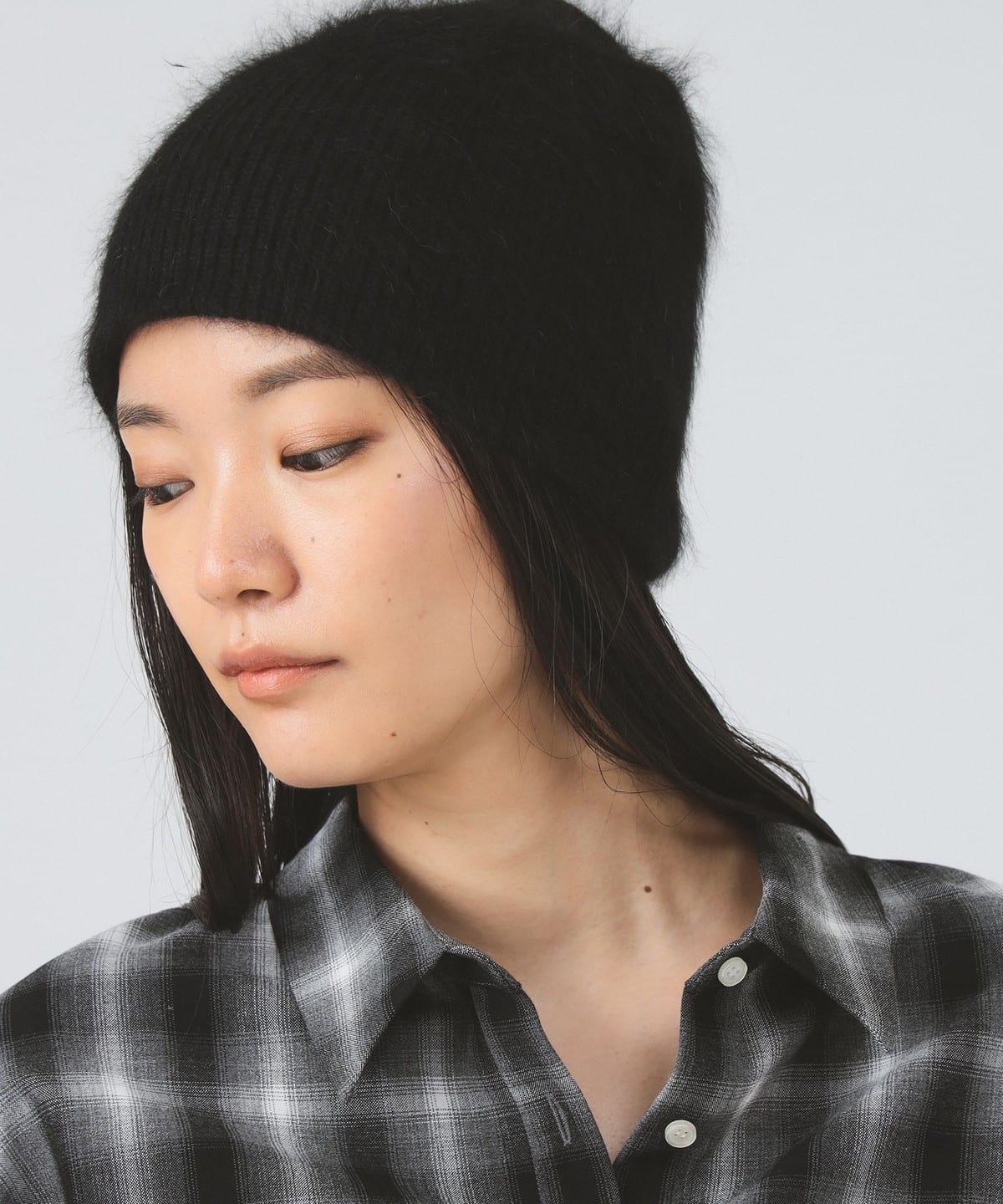 Ray BEAMS アンゴラ混 ビーニー グレー Ray BEAMS（レイ ビームス）アンゴラ混 ビーニー（帽子 ニットキャップ