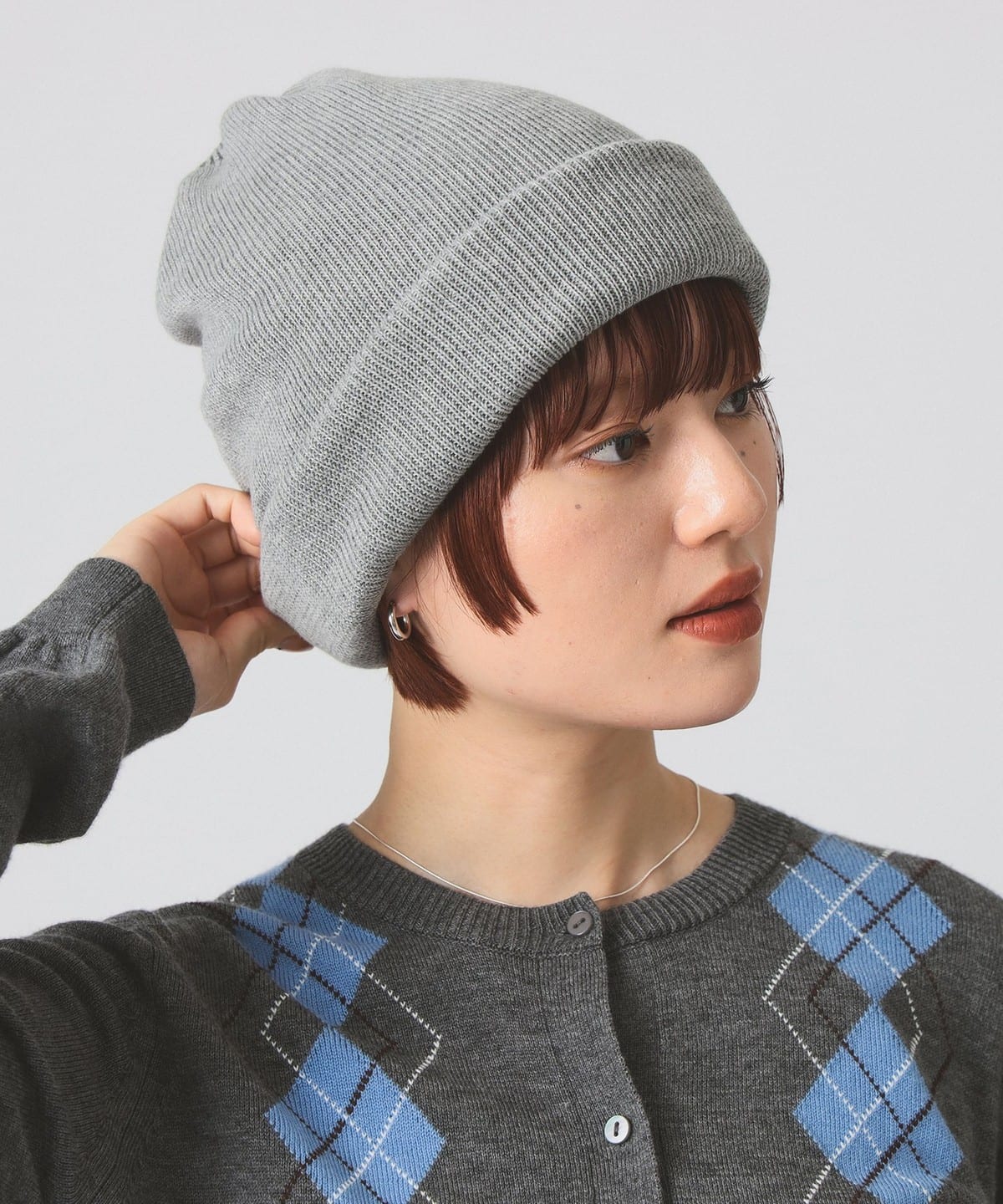 Ray BEAMS アンゴラ混 ビーニー グレー Ray BEAMS（レイ ビームス）アンゴラ混 ビーニー（帽子 ニットキャップ