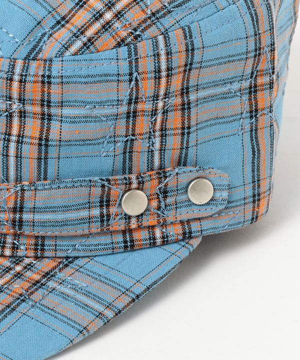 Star embroidered check cap