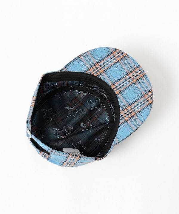 Star embroidered check cap