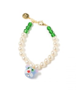▲LOTUS PINK / LAMPWORK GLASS & PEARL ブレスレット