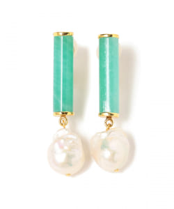 ○ADER.bijoux / GEM stone pearl earring