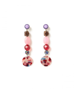 LOTUS PINK / ミックス ビーズ ピアス