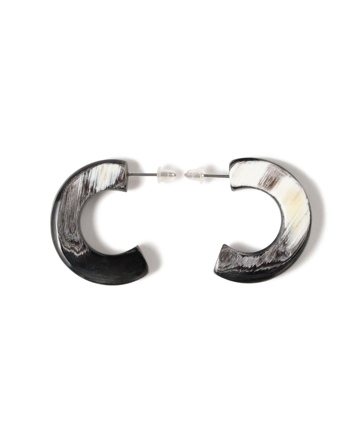 L'INDO CHINEUR ランドシヌール / Thick hoop earrings in black horn アクセサリー WOMEN BLACK ONE SIZE L'INDO CHINEUR ランドシヌール / Thick hoop earrings in black horn アクセサリー WOMEN BLACK ONE SIZE