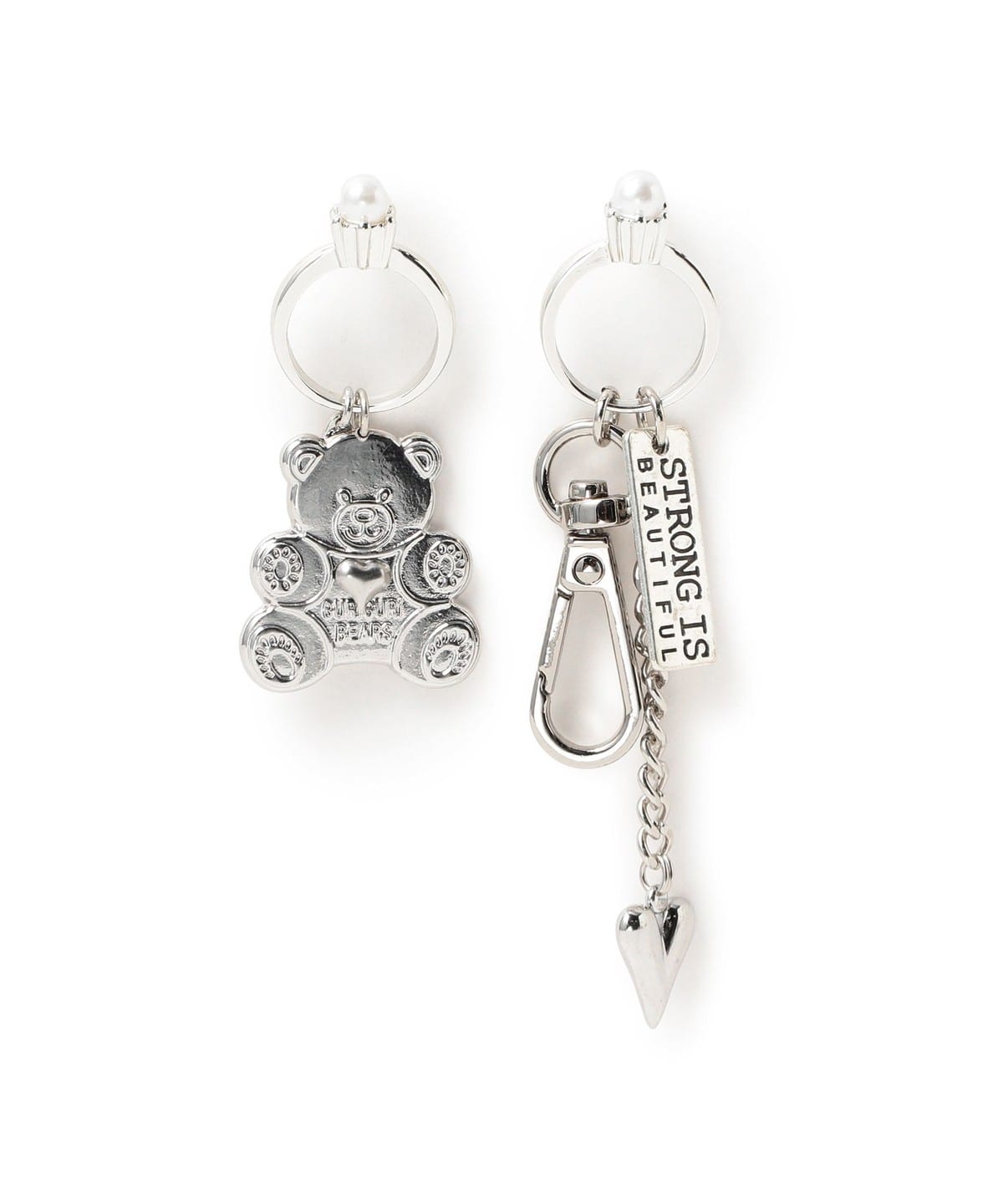 guriguri グリグリ / パール & ベア ピアス アクセサリー WOMEN SILVER ONE SIZE guriguri グリグリ / パール & ベア ピアス アクセサリー WOMEN SILVER ONE SIZE