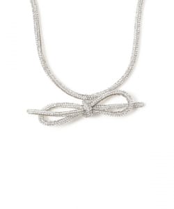 LOTUS PINK / ラインストーン ボウ ネックレス