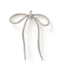 LOTUS PINK / ラインストーン ボウ ピアス