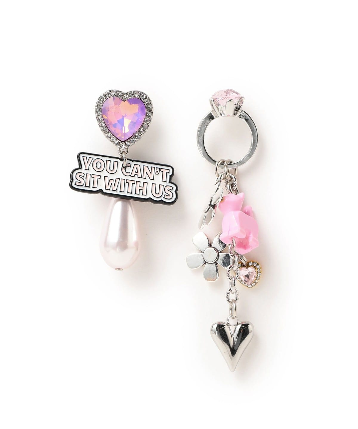 Ray BEAMS Ray BEAMS guriguri pink x flower earrings (accessories