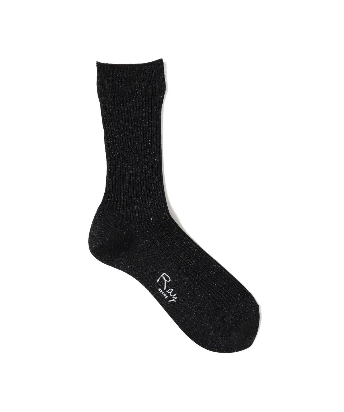 グリッター ラメ リブ ソックス レッグウェア WOMEN BLACK ONE SIZE グリッター ラメ リブ ソックス レッグウェア WOMEN BLACK ONE SIZE