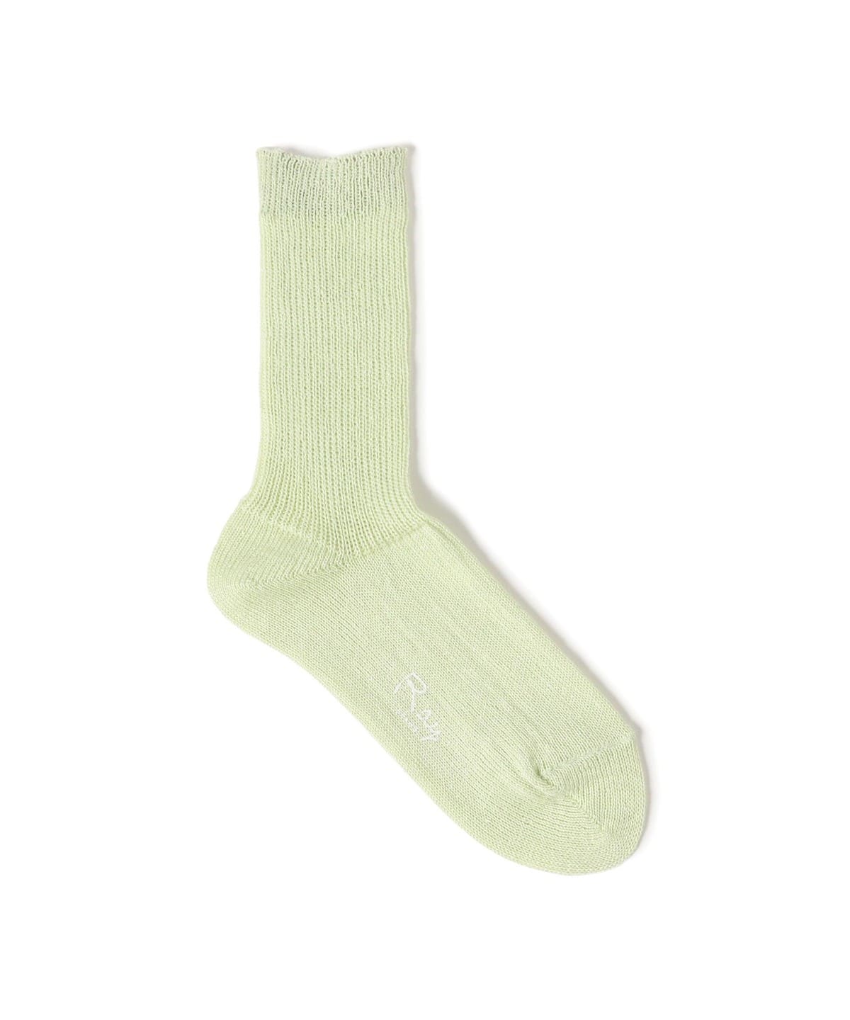 リブ リネン ソックス レッグウェア WOMEN light. GREEN ONE SIZE リブ リネン ソックス レッグウェア WOMEN light. GREEN ONE SIZE