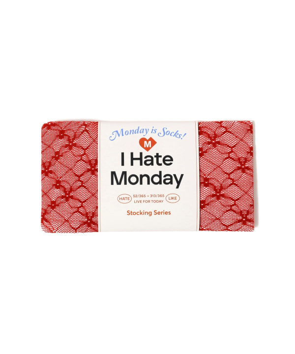 I Hate Monday / 花卉提花蕾丝长袜
