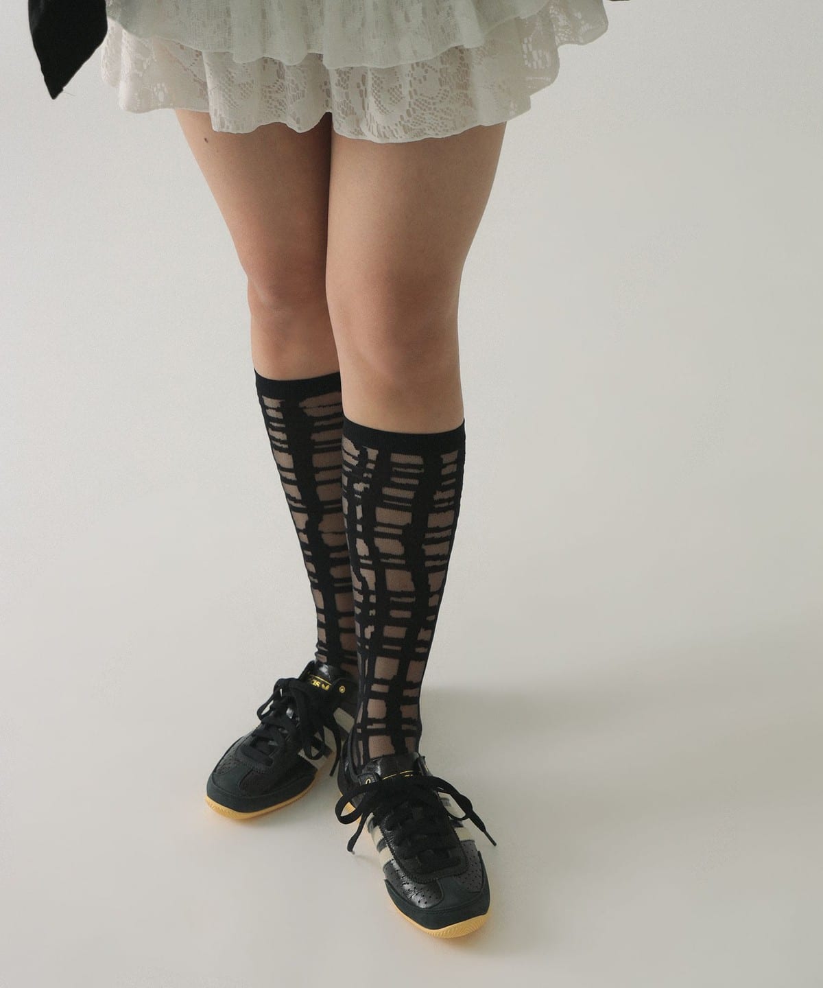 �y5/14�l�����z�`�F�b�N �V�A�[ �\�b�N�X ���b�O�E�F�A WOMEN BLACK ONE SIZE