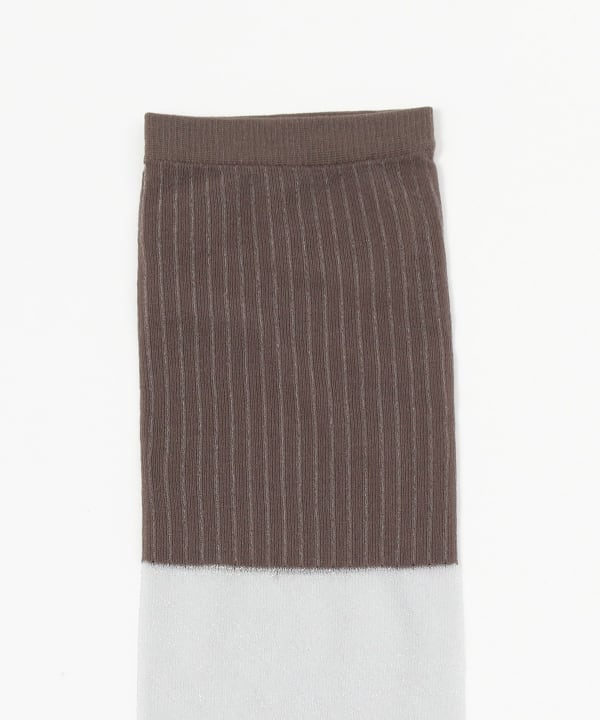 Color-blocked glitter sheer socks