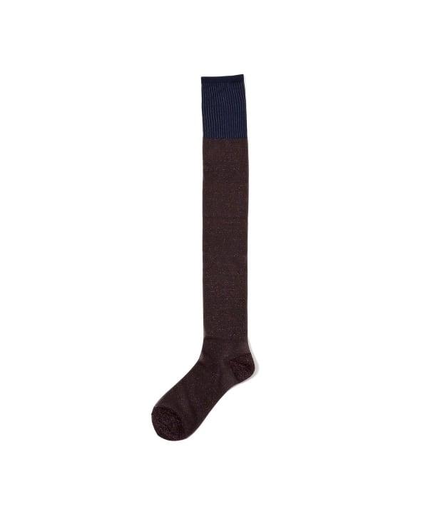 Color-blocked glitter sheer socks