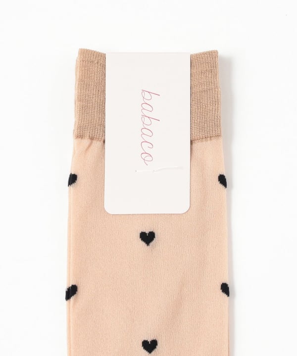 babaco / Heart Dot Sheer Knee High Socks