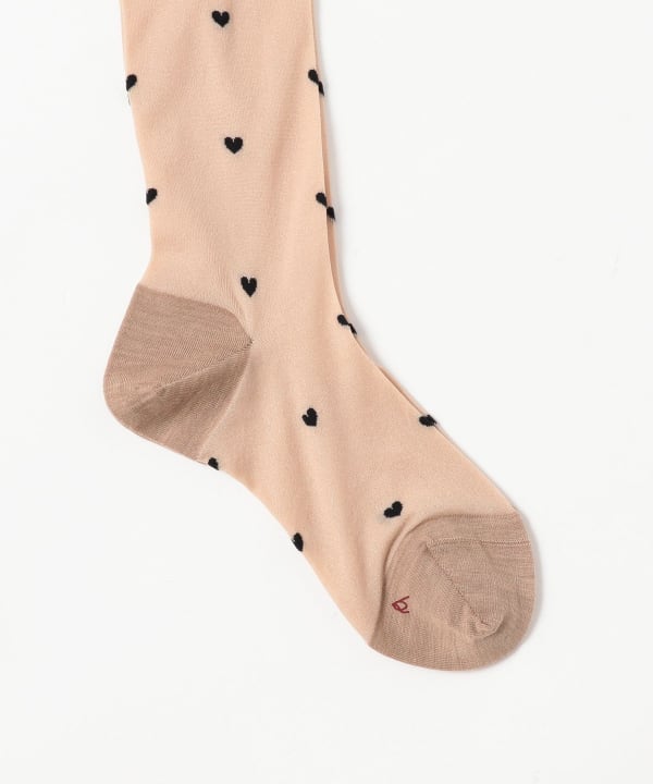 babaco / Heart Dot Sheer Knee High Socks