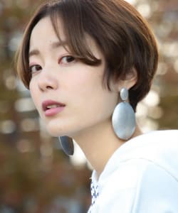Ray BEAMS / オーバル プレート ピアス◇