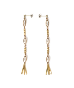 Ray BEAMS / パール チェーン ロング ピアス