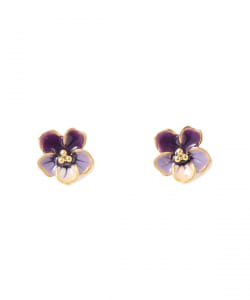Ray BEAMS / 女裝 紫羅蘭 花 夾式耳環