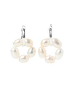 Ray BEAMS / 女裝 淡水珍珠 花朵 針式耳環