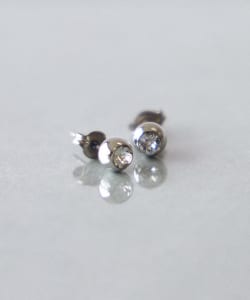 水晶胡桃木耳釘
