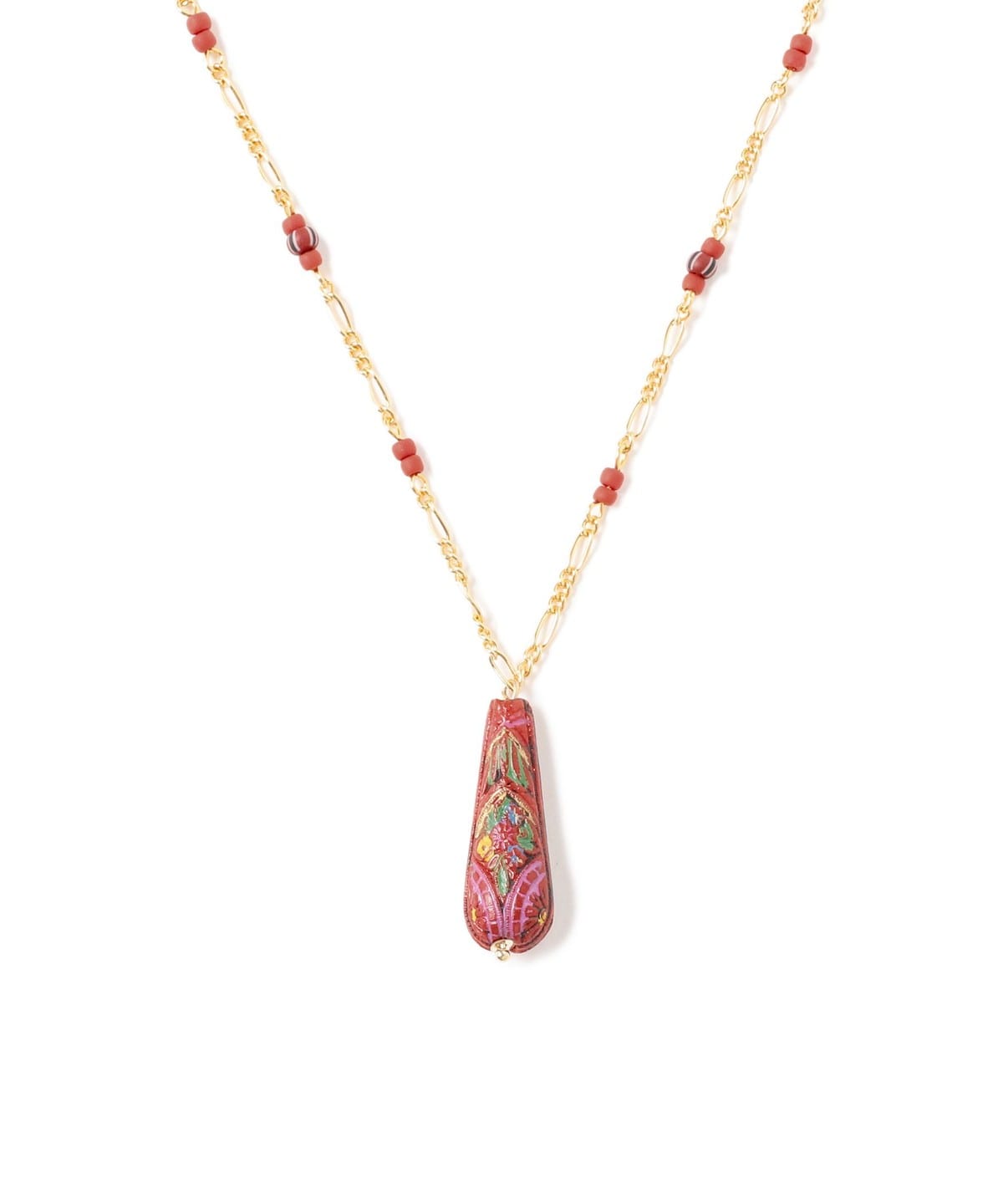 Parisビーズ チェーン ネックレス アクセサリー WOMEN RED ONE SIZE Parisビーズ チェーン ネックレス アクセサリー WOMEN RED ONE SIZE
