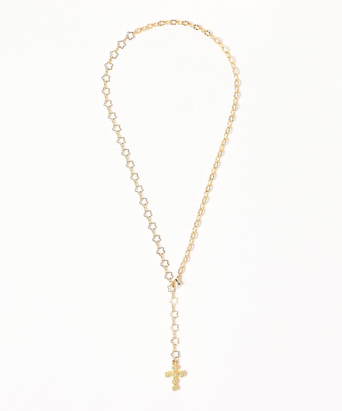 Ray BEAMS（レイ ビームス）フラワー クロス ラリエット ネックレス