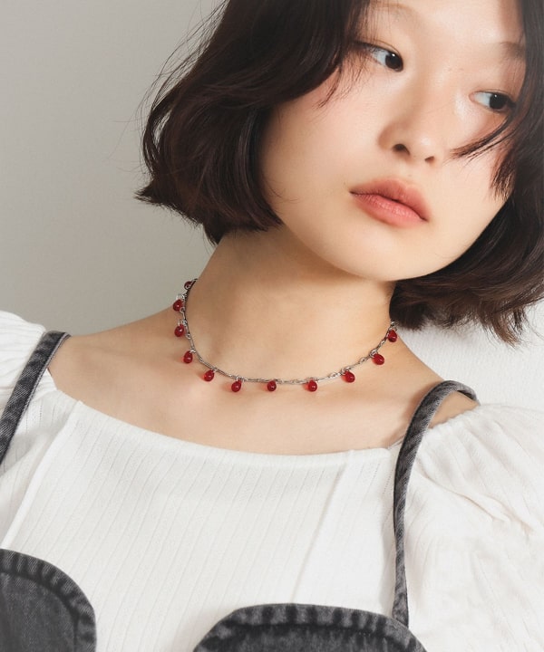 専用　Ryui ドロップ オパールチェーンネックレス K18 リュイ ウォータードロップ ダイヤモンドネックレス チェーンタイプ-1