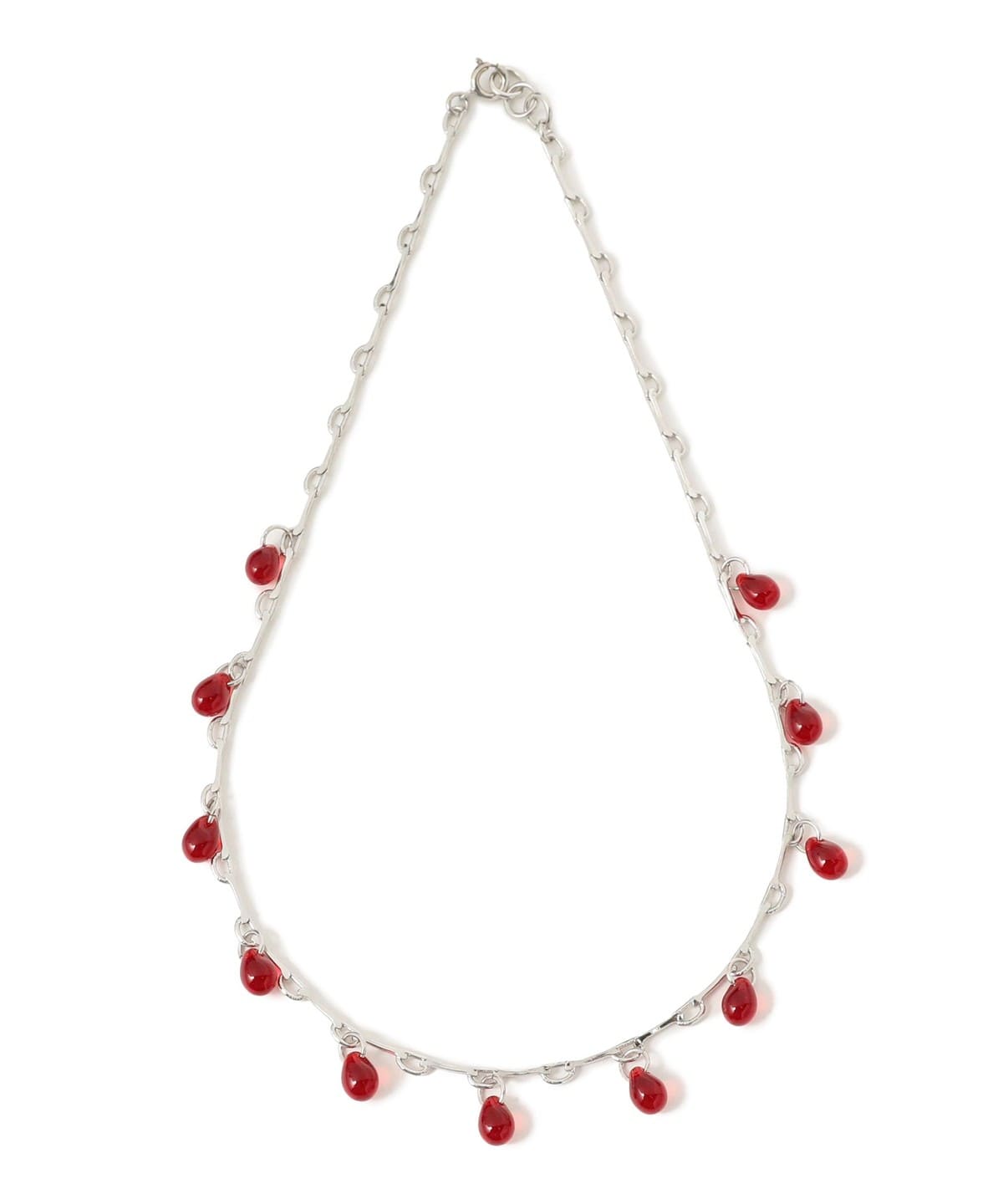 ドロップ ガラス チェーン ネックレス アクセサリー WOMEN RED ONE SIZE ドロップ ガラス チェーン ネックレス アクセサリー WOMEN RED ONE SIZE